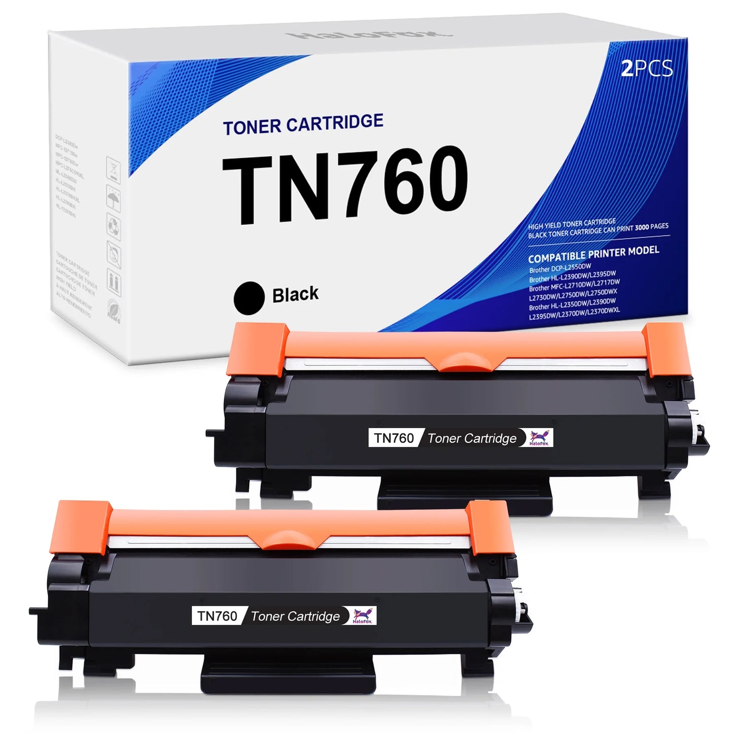 TN760 TN730 Toner Replacement for Brother TN 760 TN 730 Toner Cartridges for MFC-L2750DW DCP-L2550DW HL-L2395DW MFC-L2710DW High Yield Printer (Black,2 Pack)