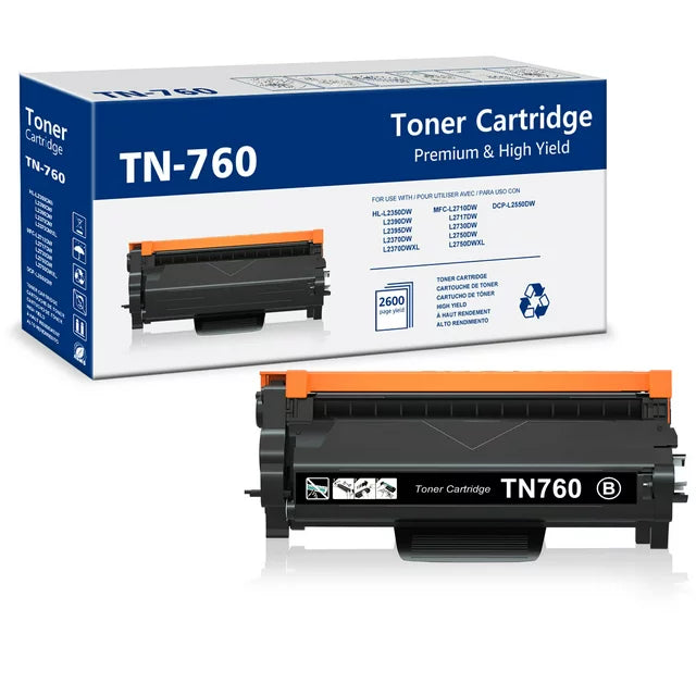 TN760 Toner Cartridge Replacement Compatible for Brother(Black, 1Pack)