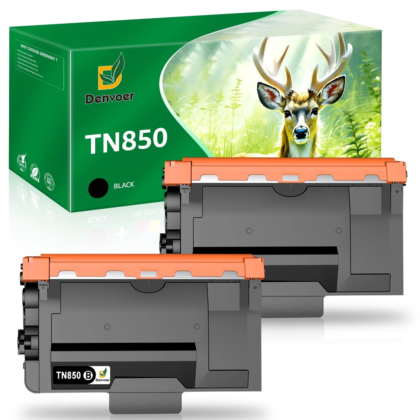 TN850 TN-850 Toner Cartridge Compatible for Brother(2-Pack,Black)