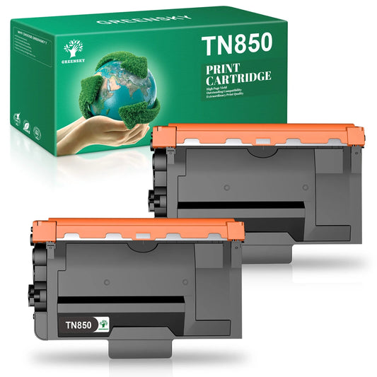 TN850 TN820 Toner Cartridge High Yield Compatible for Brother(Black, 2-Pack)