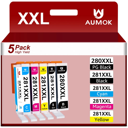 280XXL 281XXL Ink Replacement for Canon, 5 Pack