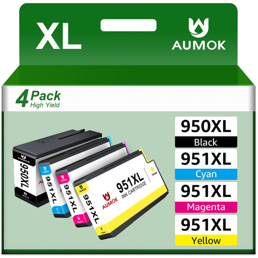 High Yield 950 XL 951XL Ink Replacement for HP Ink 950xl 951 Combo Pack for OfficeJet Pro 8600 8610 8620 8100 8630 8660 8640 276DW 251DW Printer (Black, Cyan, Magenta, Yellow), 4 Pack