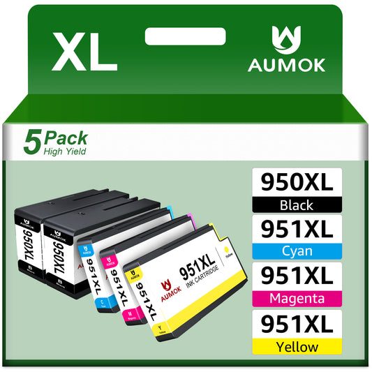 950XL and 951 Combo Pack Ink 950XL 951XL Replacement for HP 950 and 951 Ink Cartridge for OfficeJet Pro 8600 8610 8620 8100 8630 8660 8640 276DW 251DW Printer(Black, Cyan, Magenta, Yellow), 5 Pack