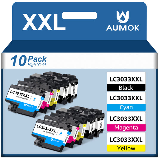 10-Pack Brother LC3033 Ink Cartridges LC3035 XXL Ink Replacement for Brother 3033 LC3033XXL LC3033 LC3035XXL LC3035 Work for Brother MFC-J995DW MFC-J805DW MFC-J815DW(4Black, 2Cyan, 2Magenta, 2Yellow)