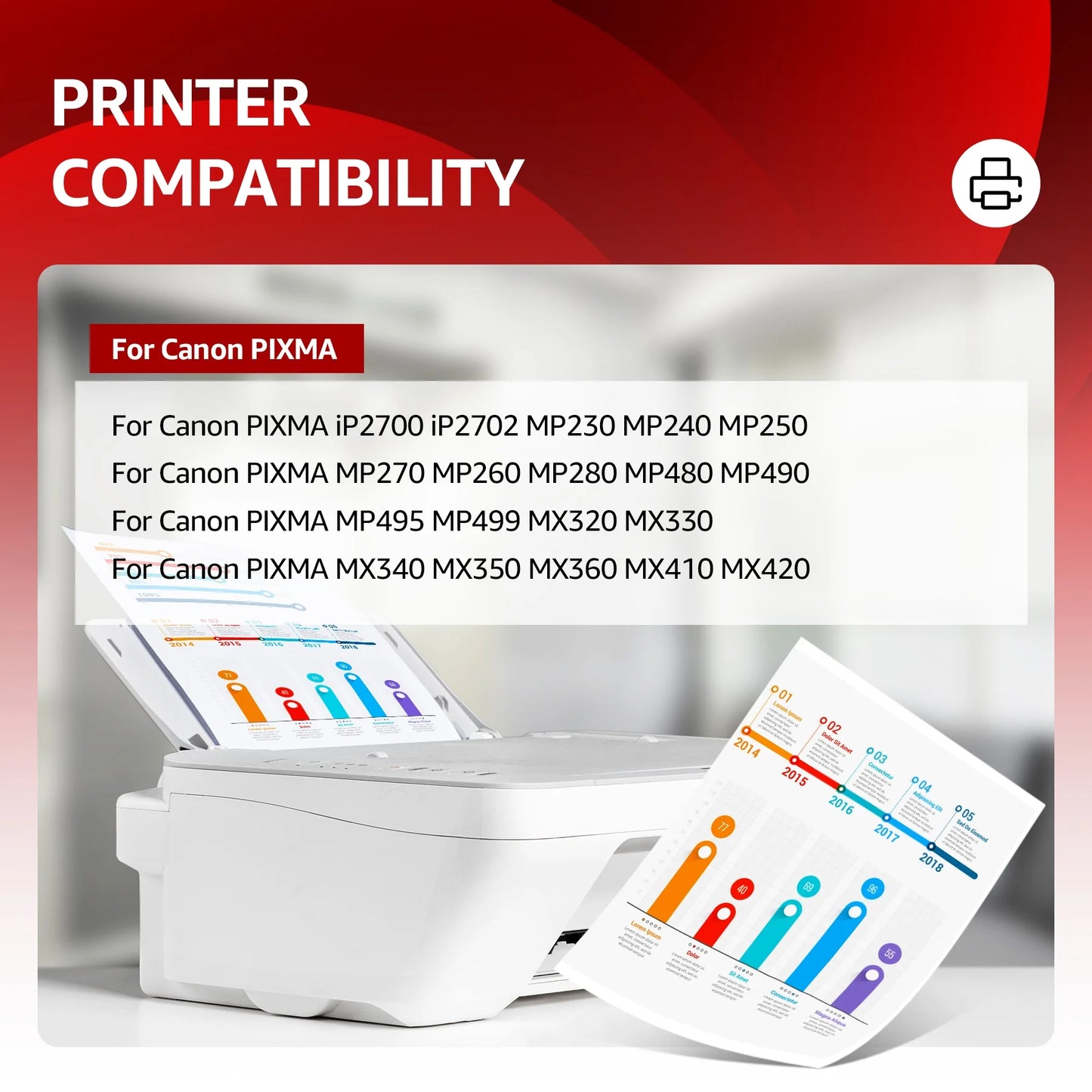 CL-211XL Ink Cartridge Replacement for Canon(3 Pack)