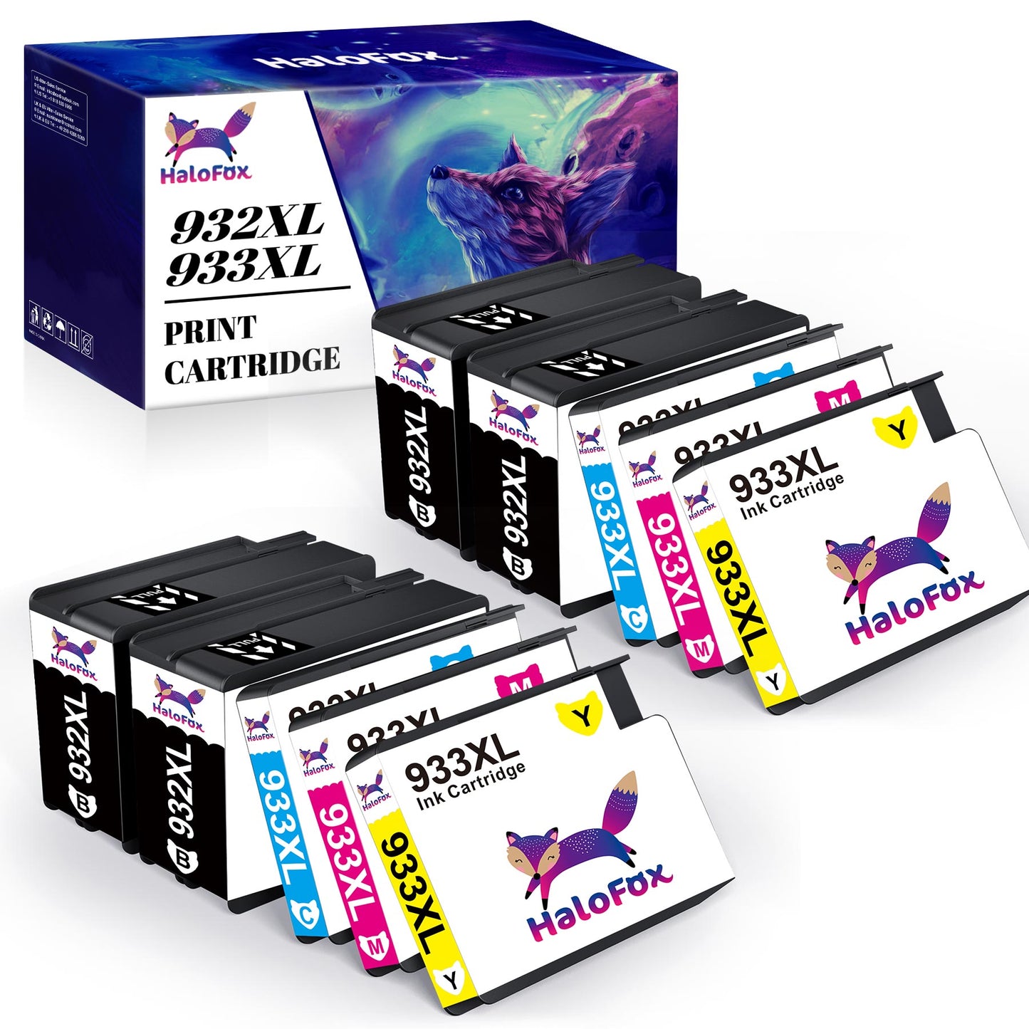 932XL Black High-yield Ink Cartridge (4 Black 2 Cyan 2 Magenta 2 Yellow, 10 Pack)