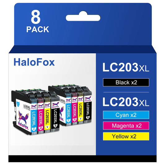 Halofox Ink Cartridge Replacement for Brother(2 Black,2 Cyan,2 Magenta,2 Yellow)