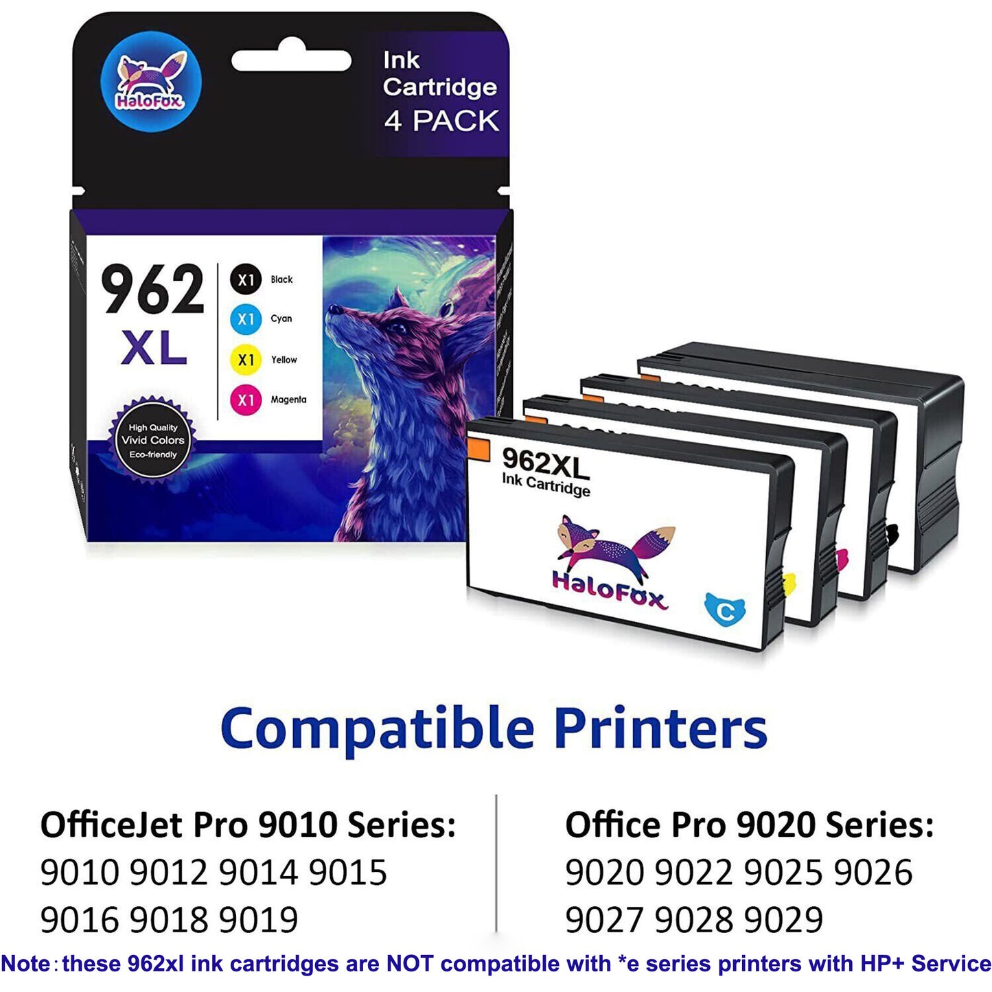 962XL Ink Cartridge Replacement for HP 962 Ink Cartridge (4 Pack)