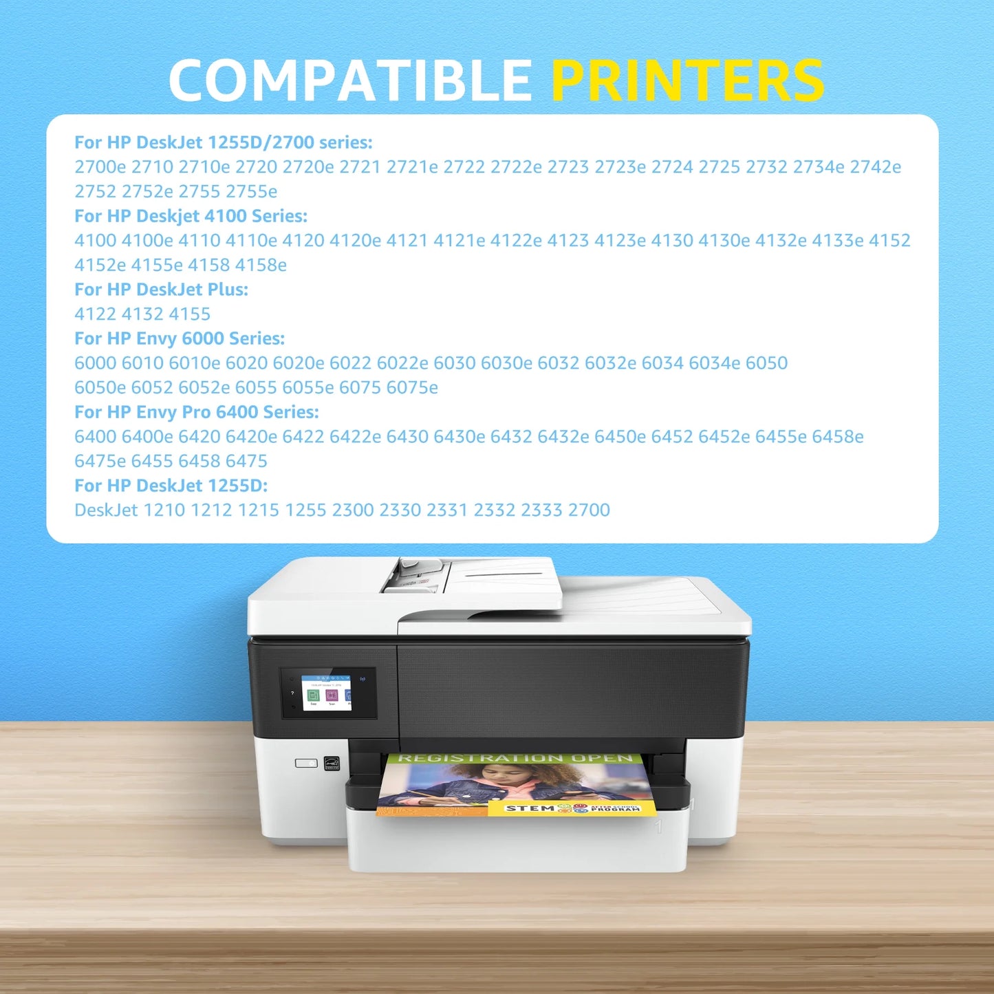 67XL Ink Cartridges Compatible with HP (1x Black, 1x Tri-Color)