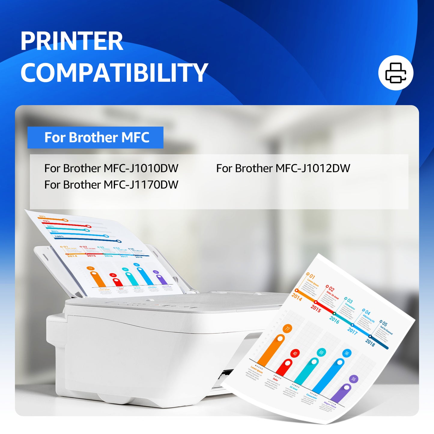 LC401 Ink Cartridges Compatible for Brother LC401XL LC401 High Yield Work with Brother MFC-J1010DW MFC-J1012DW MFC-J1170DW Printer