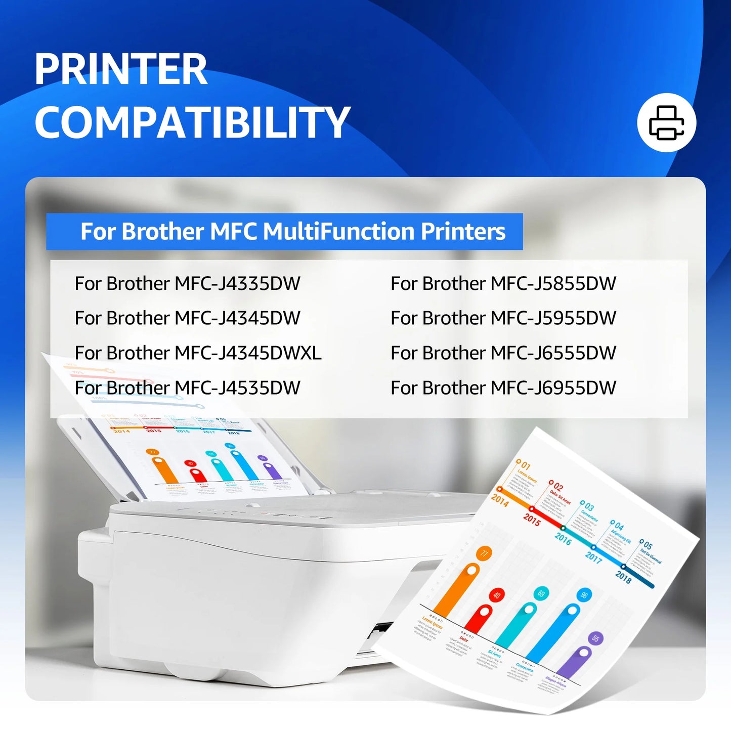 LC406 LC 406 Black Ink Cartridges for Brother(3 Black)