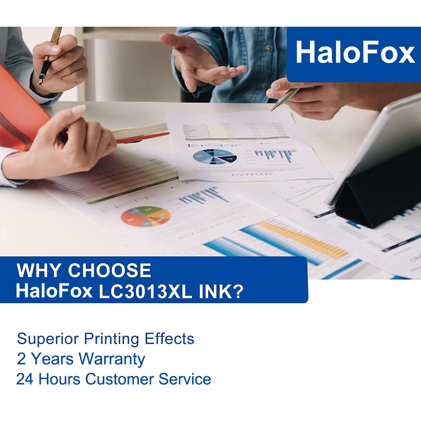 Halofox LC3013 Ink Replacement for Brother LC3011 LC3013 3011 3013(2 Black, 1 Cyan, 1 Magenta, 1 Yellow)