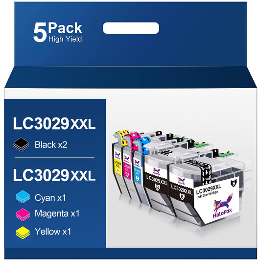 Halofox Pro LC3029 XXL Compatible Ink Cartridge Replacement for Brother (5 Pack)