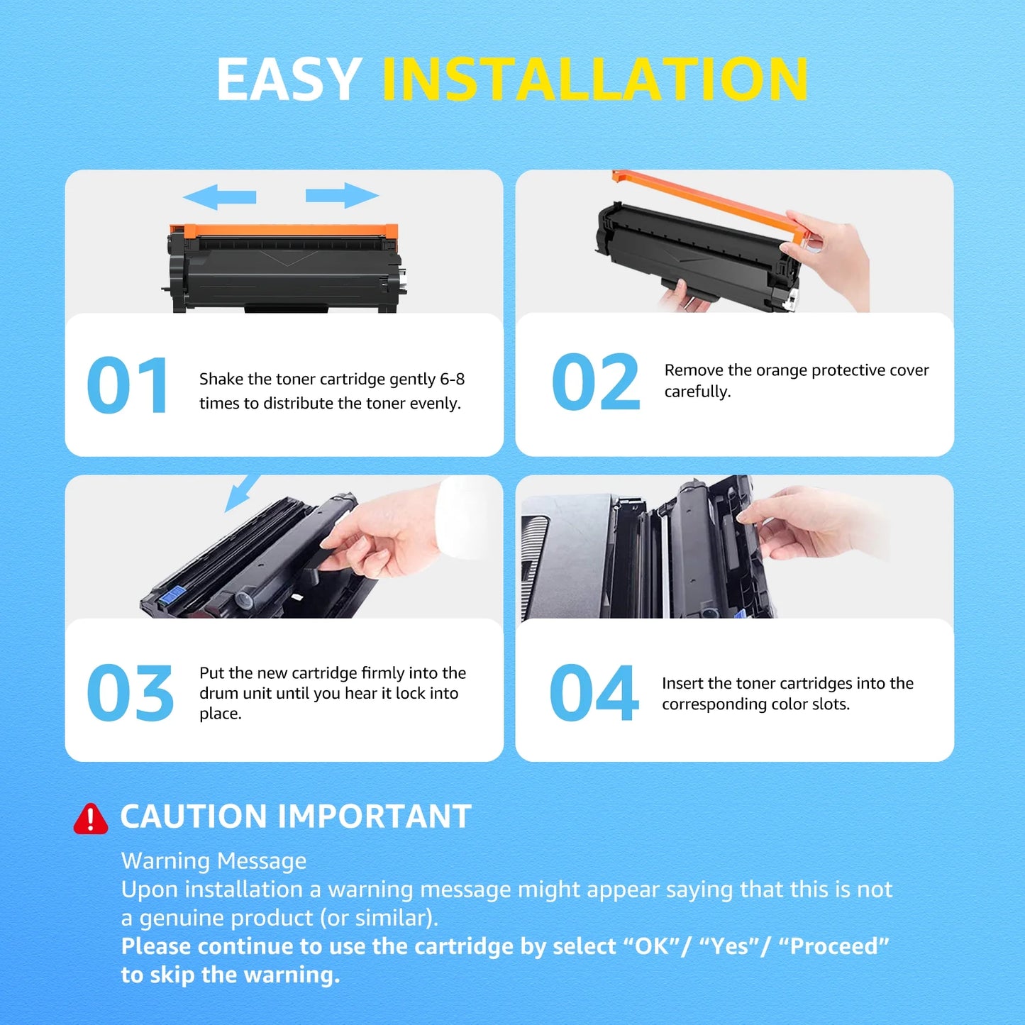 TN760 Toner Compatible for Brother TN 760 TN730 for MFC-L2710DW DCP-L2550DW HL-L2350DW HL-L2390DW MFC-L2750DW HL-L2395DW HL-L2370DW Printer (Black, 4-Pack)