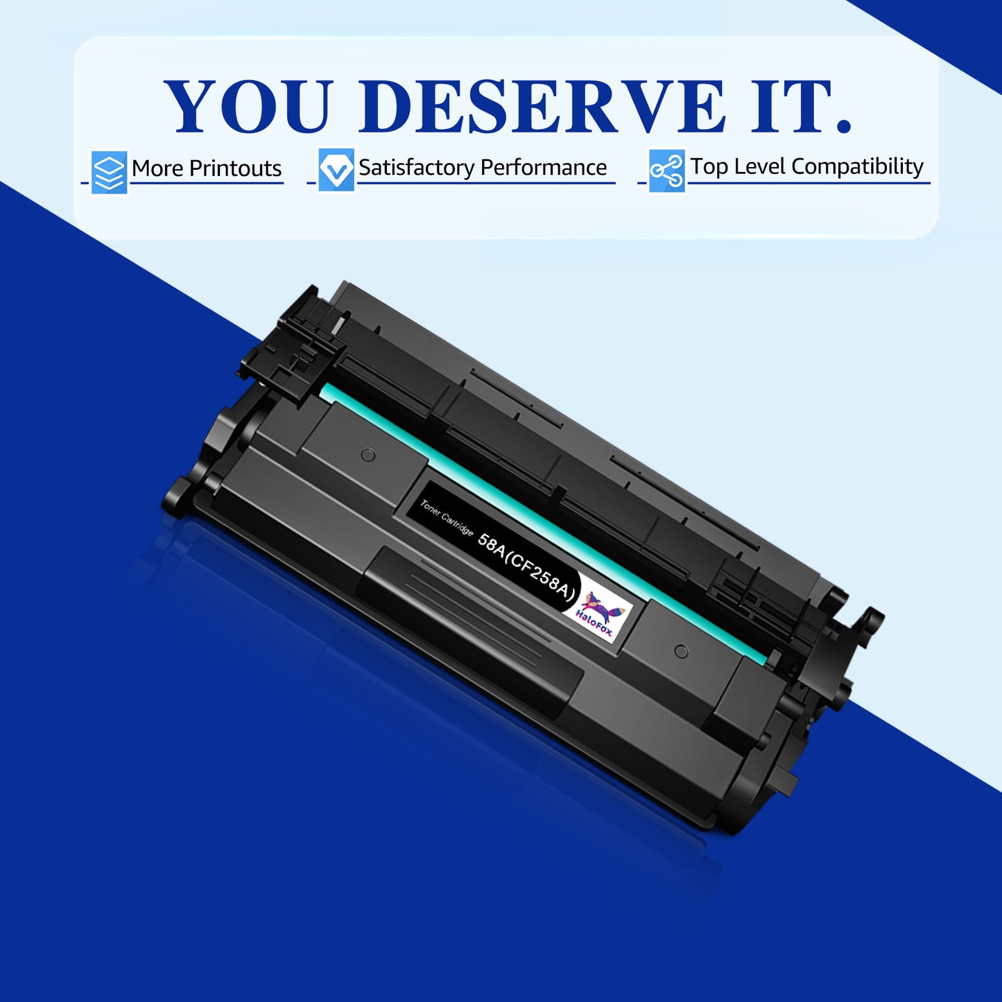 HaloFox 58A CF258A Toner Cartridge (Black, 4-Pack)