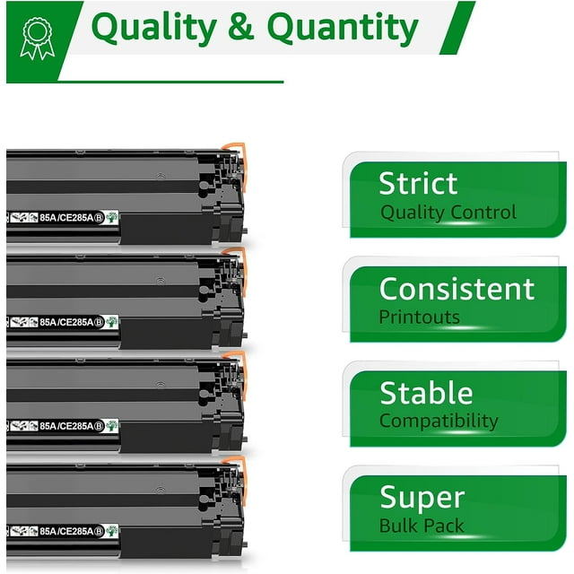 CE285A 85A Toner Cartridge GREENSKY Toner Cartridge Replacement for HP 85A HP85A CE285A 35A CB435A 36A CB436A for HP Laserjet P1102W P1109W P1005 P1006 M1212NF M1217NFW Printers (Black, 4-Packs)