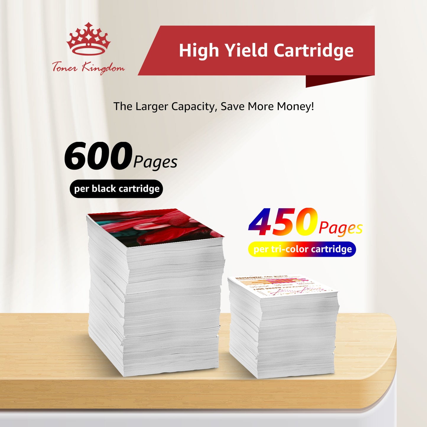 High Yield 62xl Ink Cartridge Replacement for HP Series( 1-Pack)