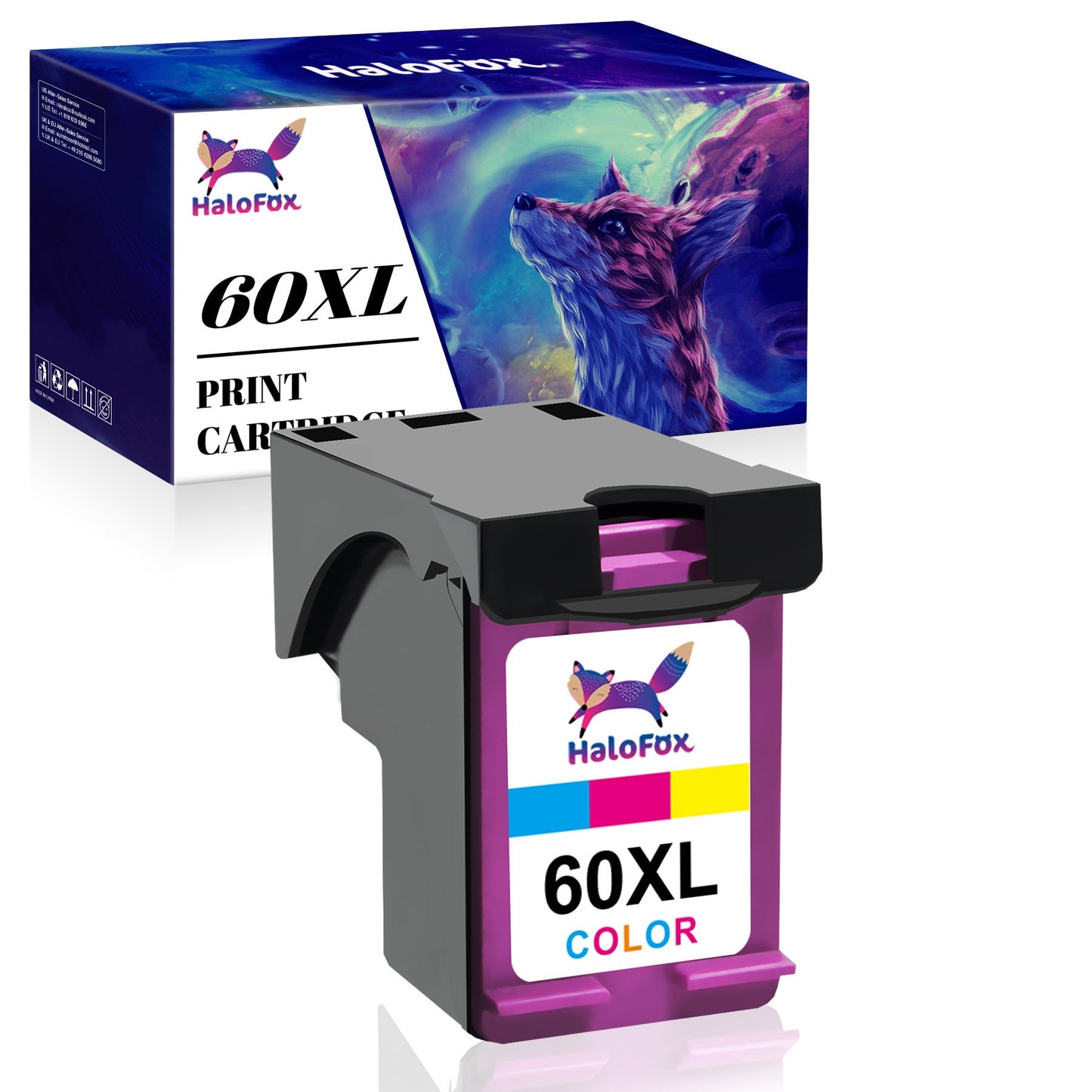 60XL 60 XL Color Ink Cartridge for HP (2 pack)