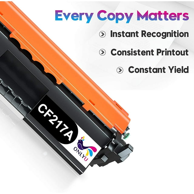 Toner Cartridge Replacement for HP 17A CF217A 217A Toner Cartridge with Chip to Use with HP Laserjet Pro MFP M130fw M130nw M130fn M130a M102w M102a Printer (2 Pack Black)