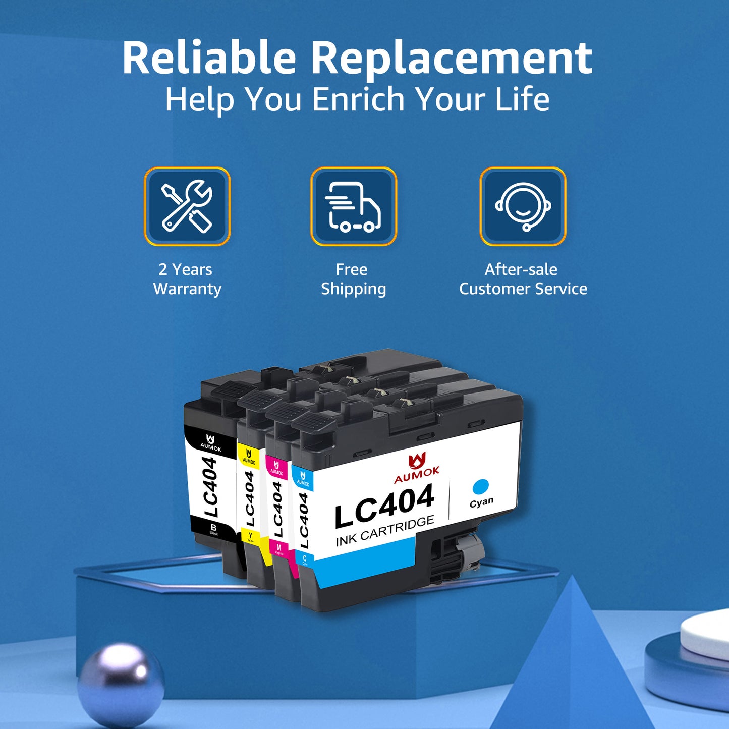 LC404 Ink Cartridges Compatible for Brother LC404 LC404BK 404 High Yield Ink Cartridge Replacement for Brother MFC-J1205W MFC-J1215W MFC-J1205W XL Printers (4-Pack, 1 Black 1 Cyan 1 Magenta 1 Yellow)