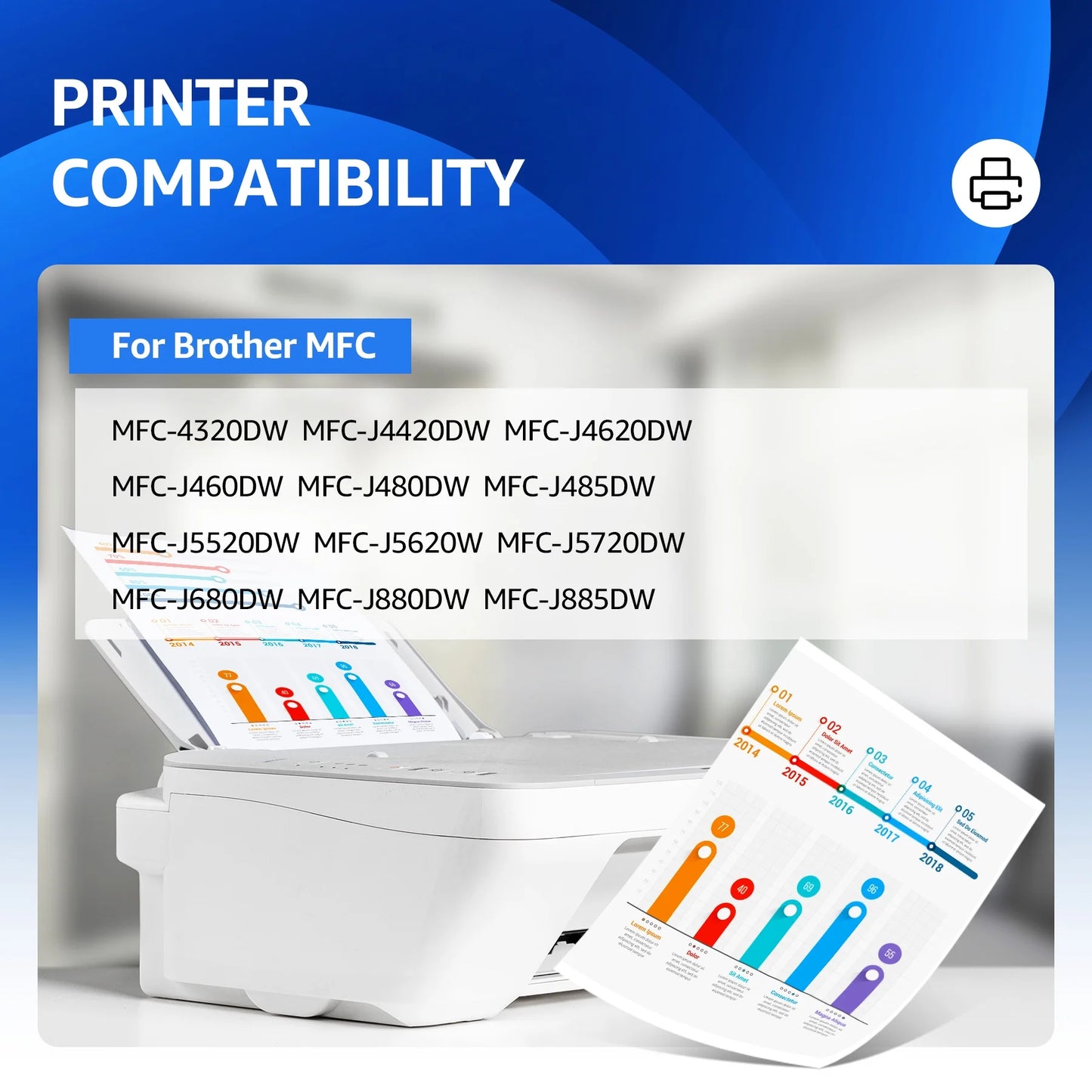 LC203 LC201 LC203XL Ink Cartridges Compatible for Brother(10 Pack)