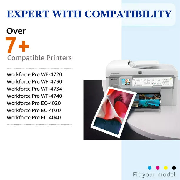 802 Ink Cartridge for Epson ink 802 XL 802XL to use with Workforce Pro WF-4730 WF-4720 WF-4734 Printer (2 Black)