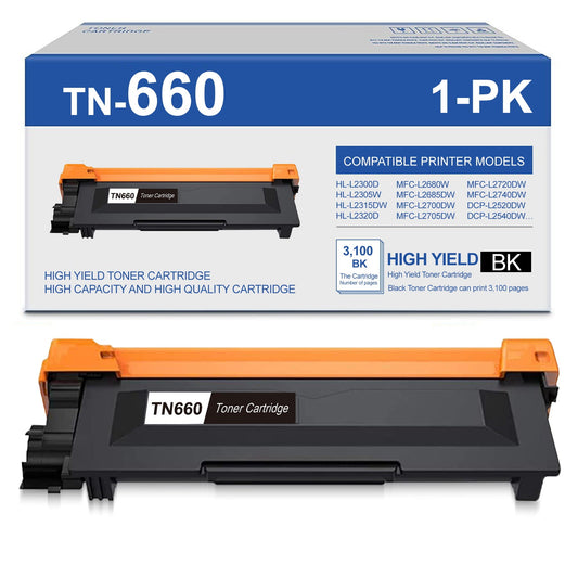 TN660 Toner Cartridge Replacement for Brother (1 Black)