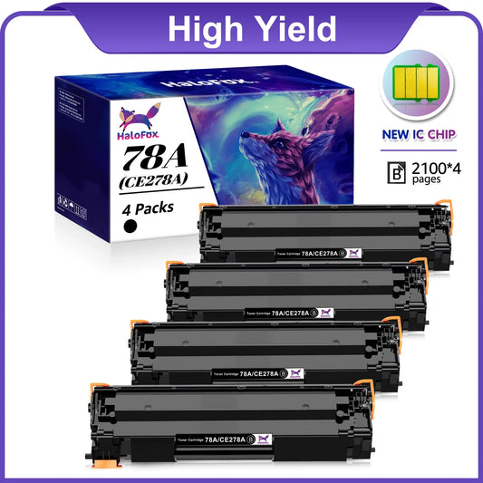 78A CE278A Black Laser Toner Cartridges for HP(4-Pack)