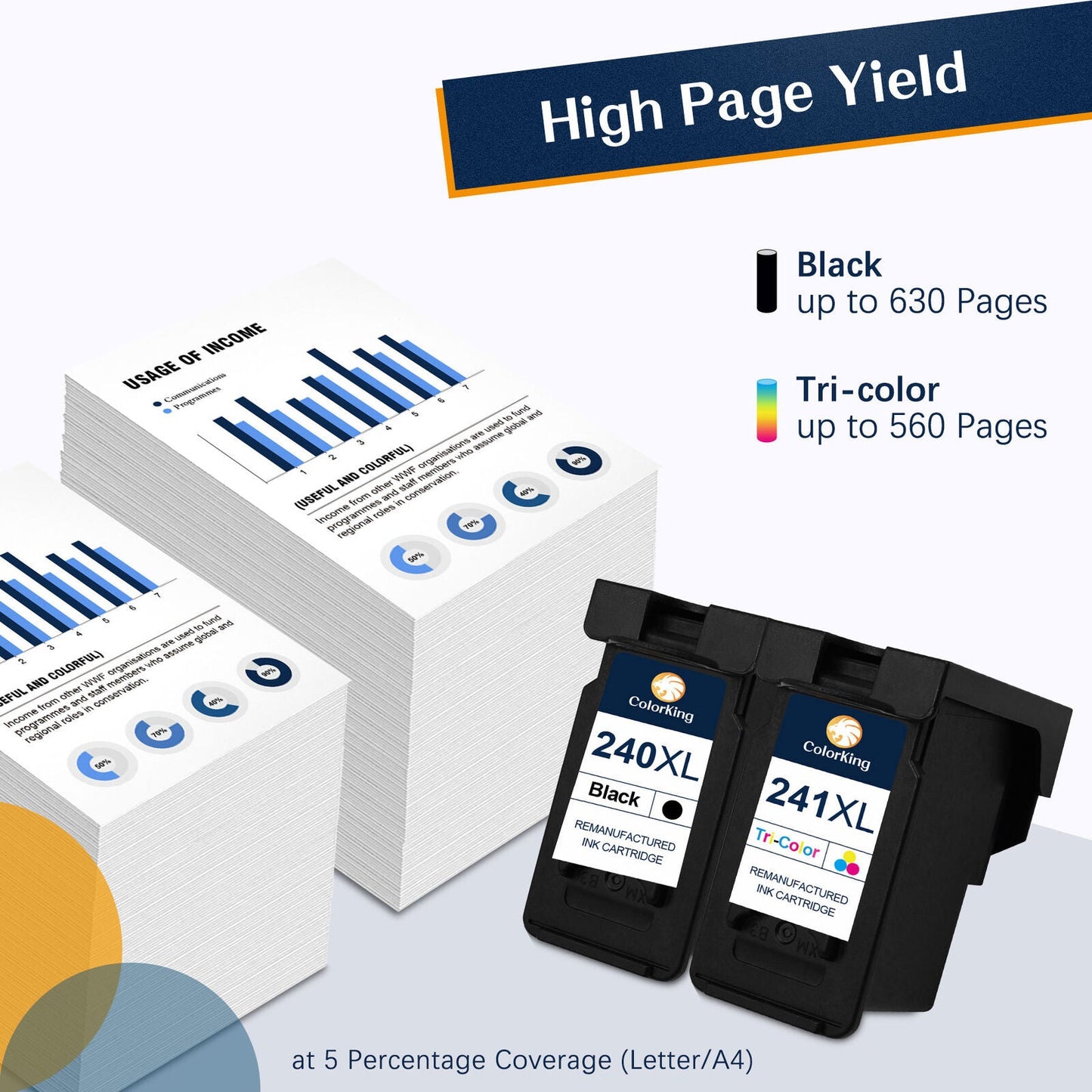 240 XL Black Ink Cartridge Replacement for Canon PG 240XL Black