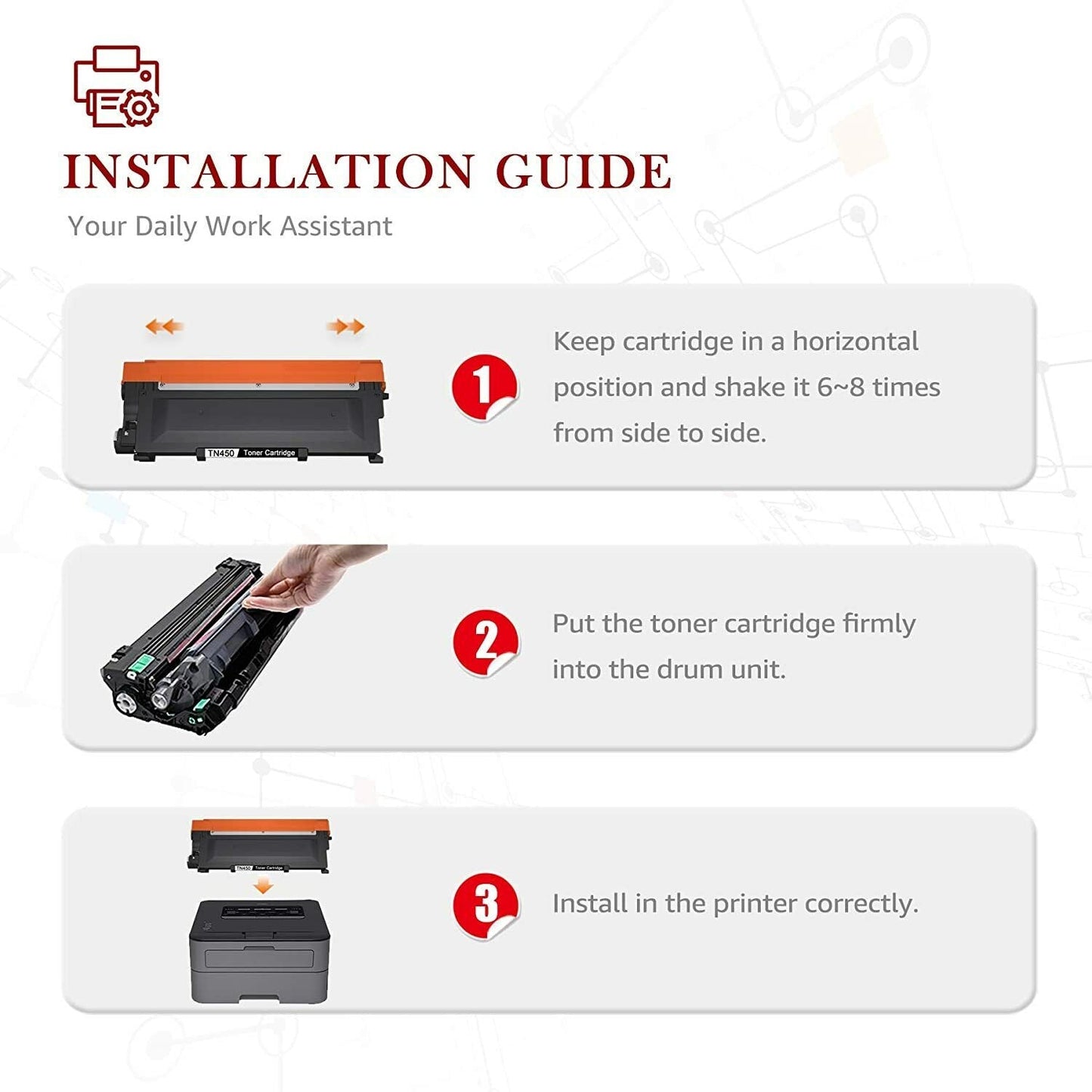 TN450 TN420 Toner Cartridge Replacement for Brother