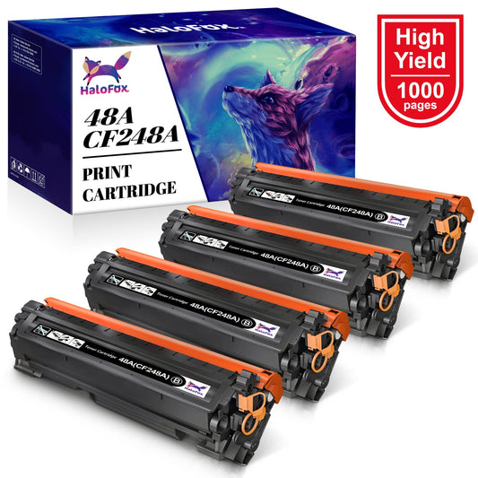 HaloFox 48A CF248A 248 A toner cartridge Compatible for HP(4 Black)